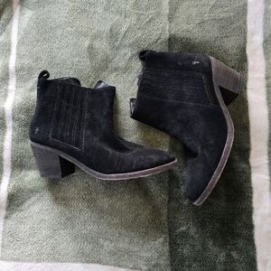 Black Suede Ankle Boots Sz 7B